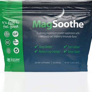 Jigsaw Health - MagSoothe - a Fast-Acting, Calming Magnesium Glycinate Powder Supplement - Helps Relax Your Legs, Muscles, and Brain for Better Sleep - 60 Servings (Packets)